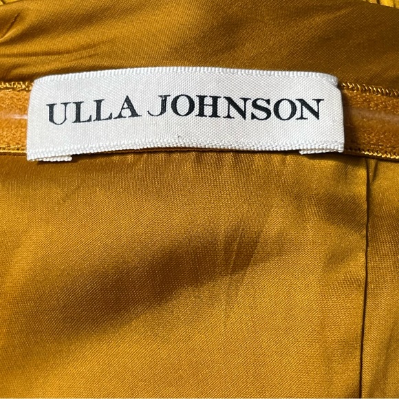 Ulla Johnson Evanthe Satin Plisse Dress Goldenrod Women’s Size 2 - Picture 6 of 7